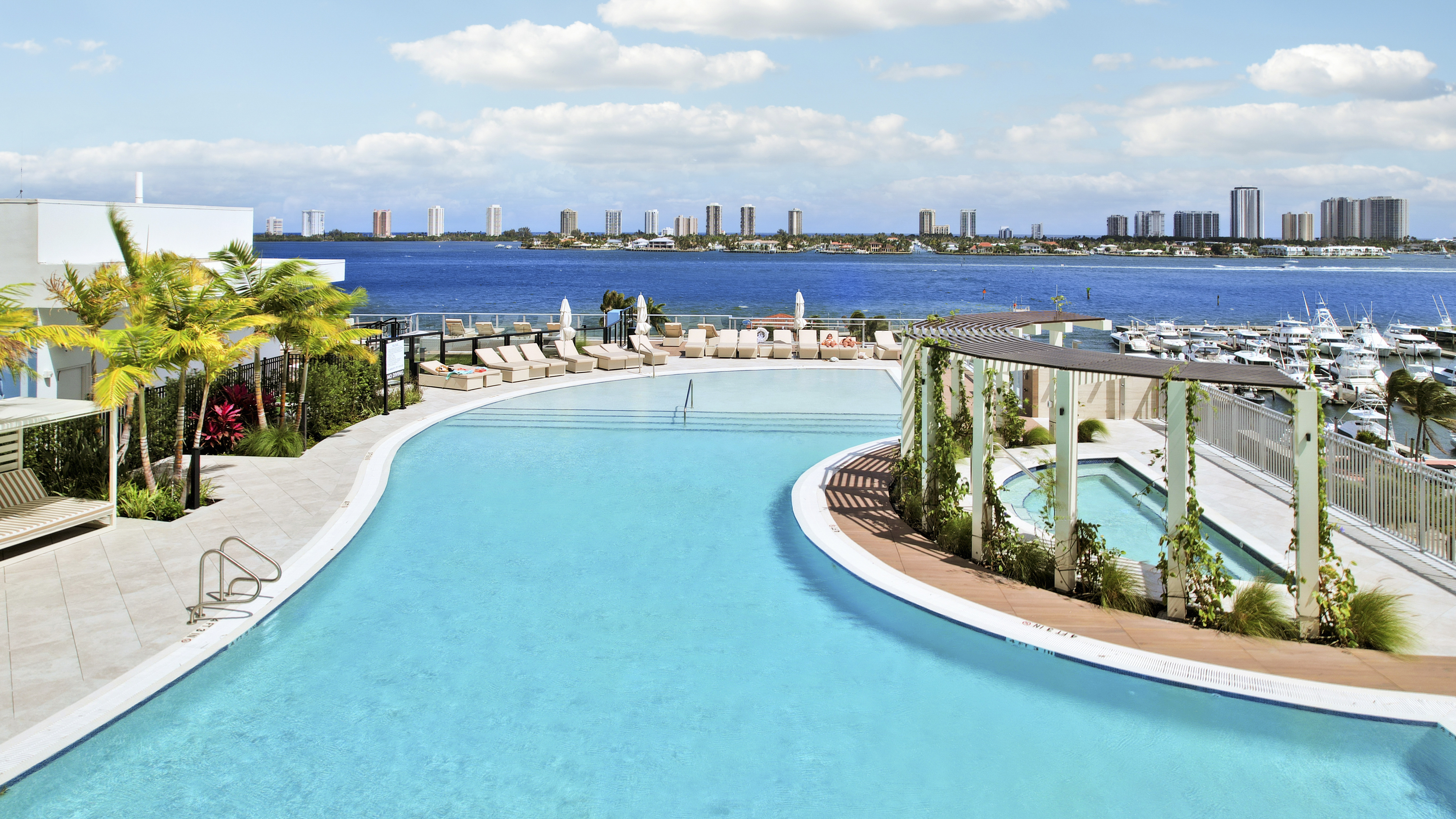 Nautilus 220 resort pool overlooking the marina and Intracoastal