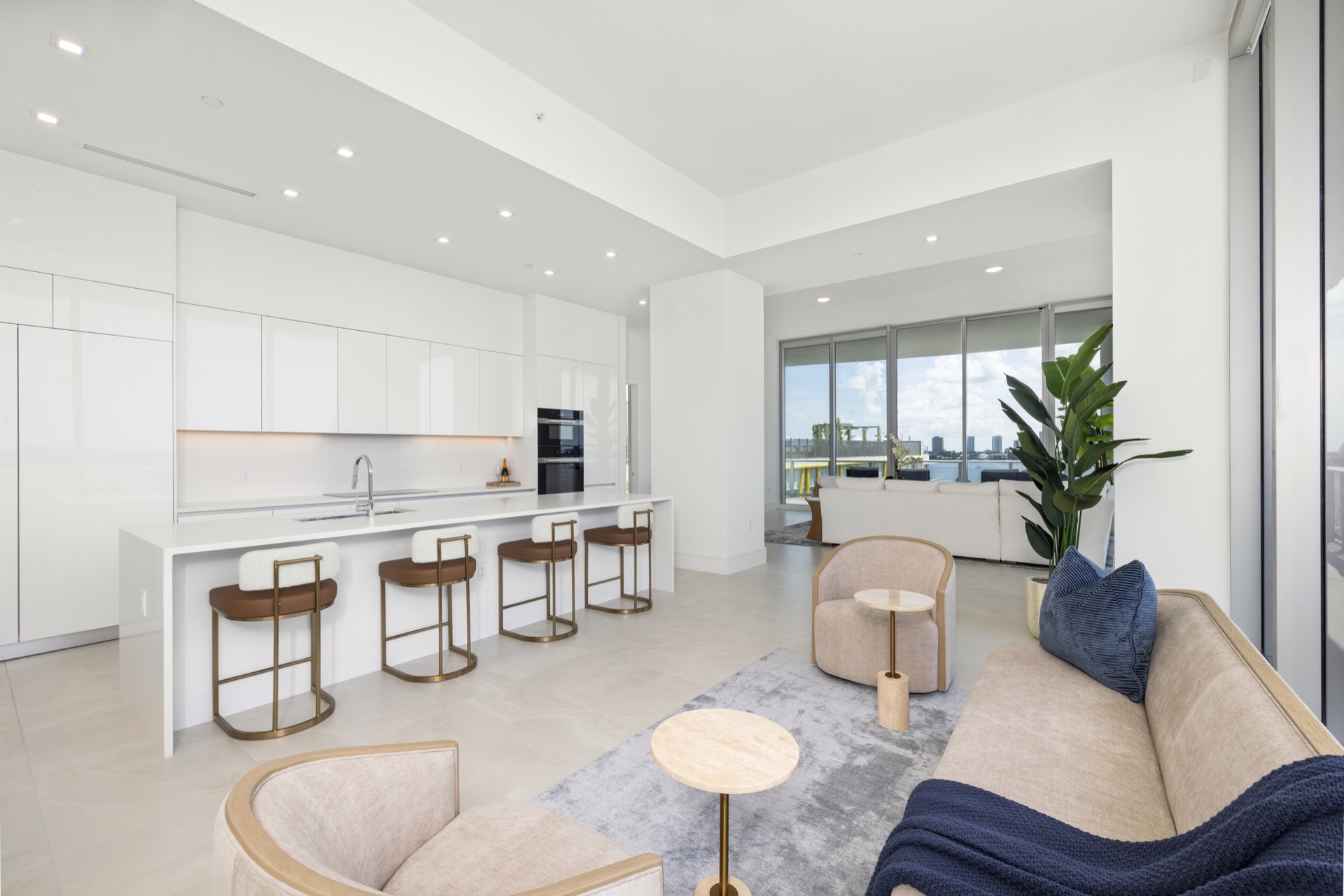 Furnished sitting room beside the kitchen in Residence 612